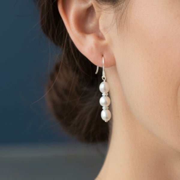 Sterling Silver Freshwater Pearl Earrings 