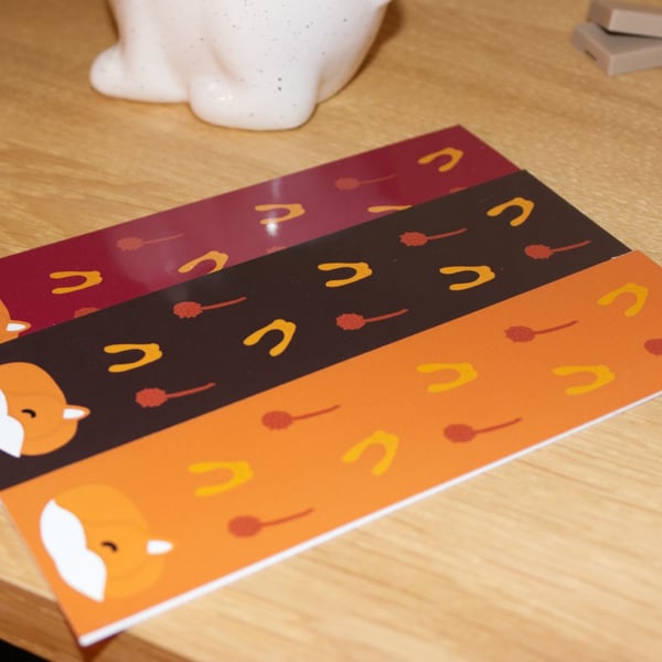 Nestled Fox, Autumn Reading Bookmark