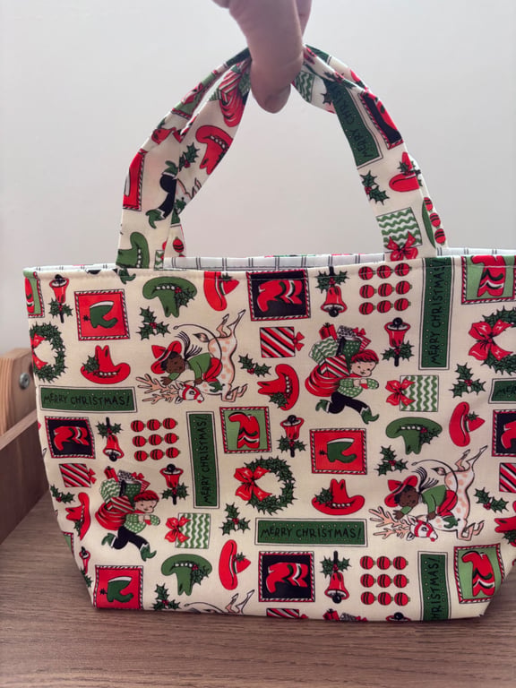 Summer seconds - Christmas Cowboy fabric padded Bag