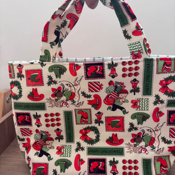Summer seconds - Christmas Cowboy fabric padded Bag