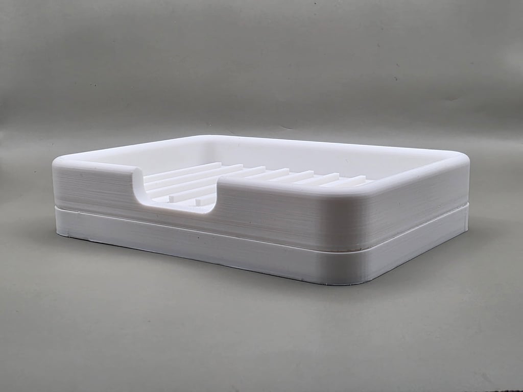 Draining Soap Dish with Drip Tray - Two-Part Bar Soap Holder - Made in the UK