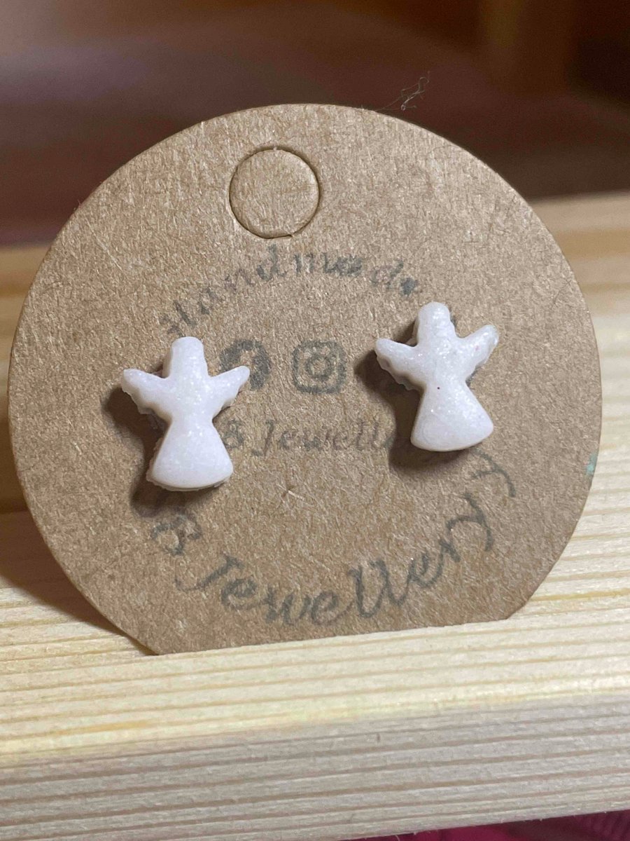 (Glow In Dark) Handmade Polymer Clay Angels Studs 