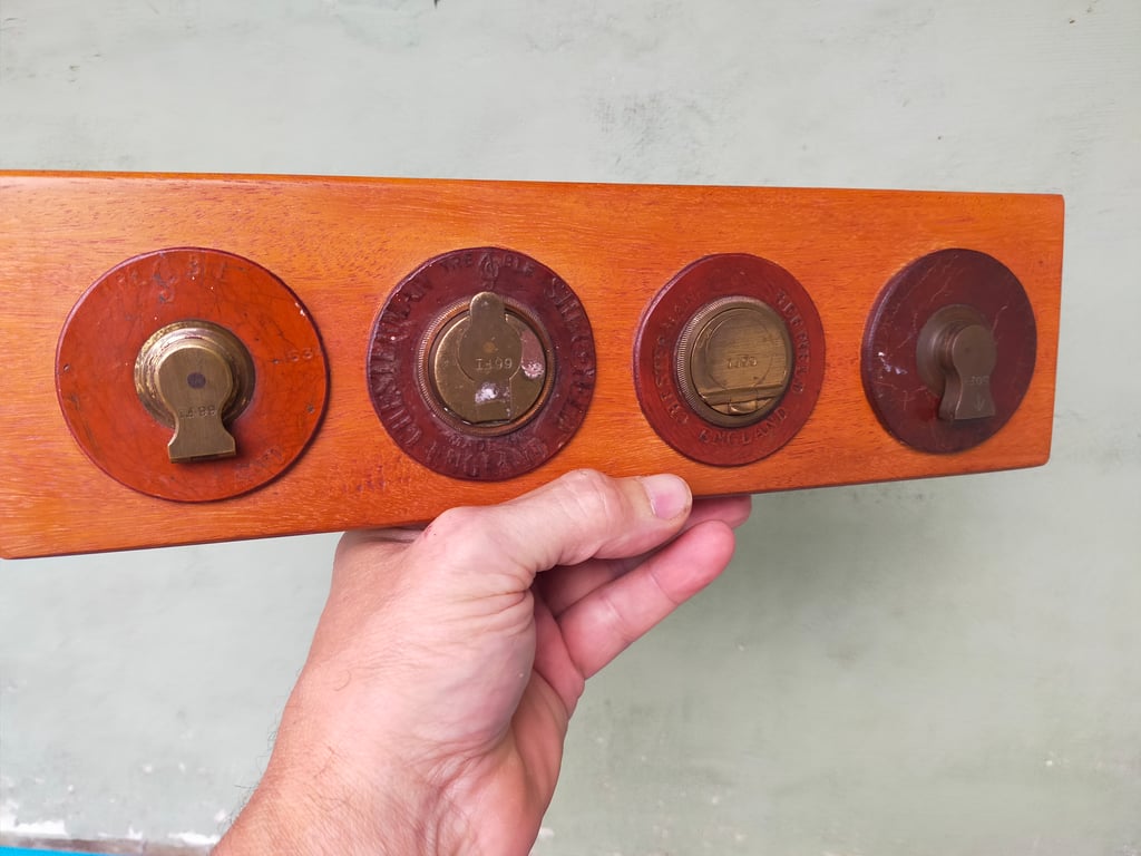 Vintage Tape Measure Key and Letter Rack 18