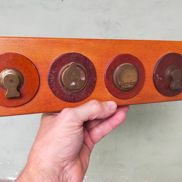 Vintage Tape Measure Key and Letter Rack 18
