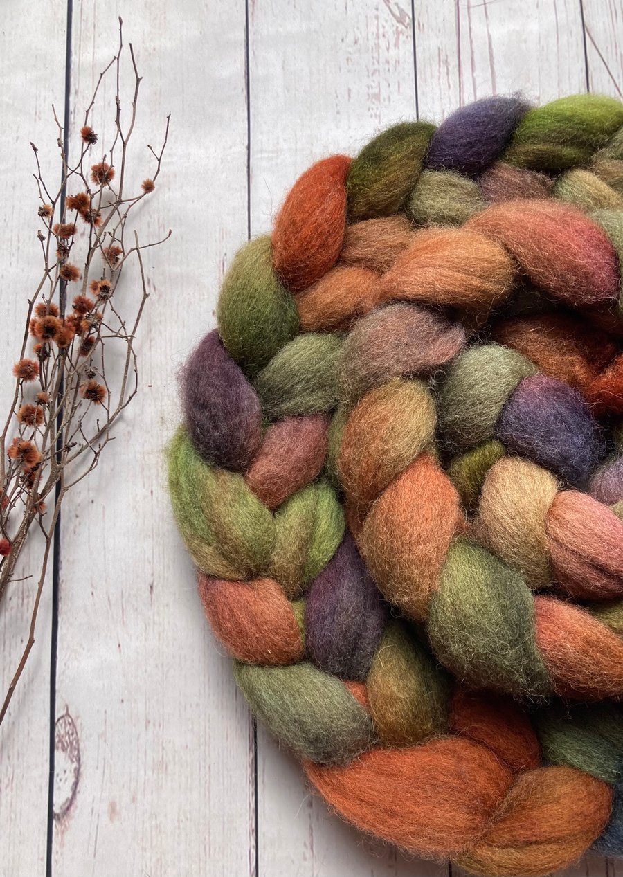 Oatmeal BFL  Spinning fibre 100g Hickory Trail