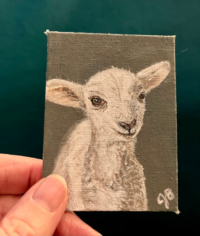 ACEO Little lamb original painting