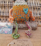 Handmade Knitted Frog named Barley – One of a Kind Frog Ornament Whimsical Gift - Image 3