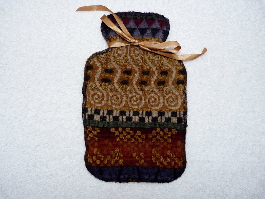 Brown - Handmade Cotton 1L Water Bottle Cover 01