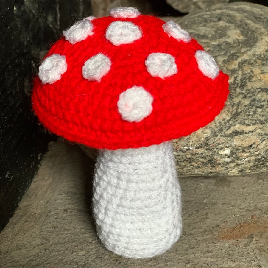 Crochet mushroom, Christmas decorations 