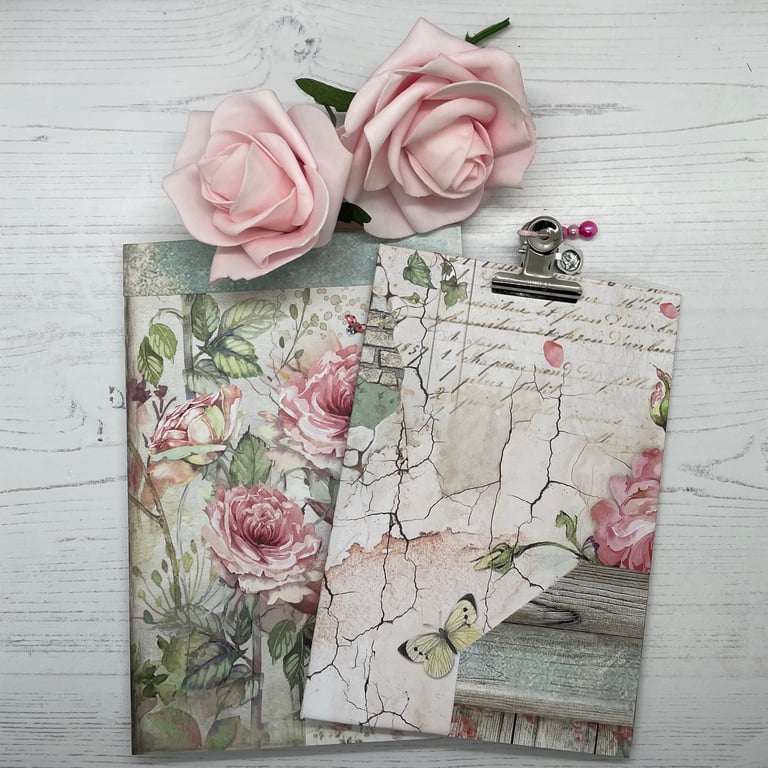 Notebook & Clip Board (Roses) by Carolee Crafts - PB13 - 0008