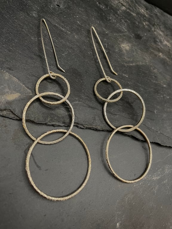 Silver Earrings-Large Interlocking Silver Loops