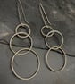 Handmade, Recycled Sterling Silver Earrings-Large Interlocking Silver Loops