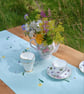 Linen Table Runner with Embroidered Flowers - Image 3