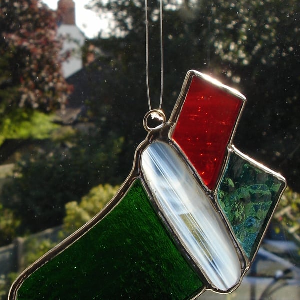 STAINED GLASS CHRISTMAS STOCKING