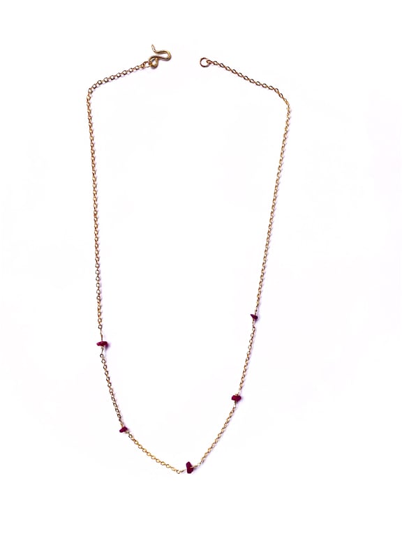 Aurielle – Delicate Ruby Gemstone designer handmade Necklace gold plated 