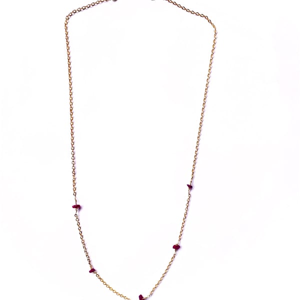Aurielle – Delicate Ruby Gemstone designer handmade Necklace gold plated 