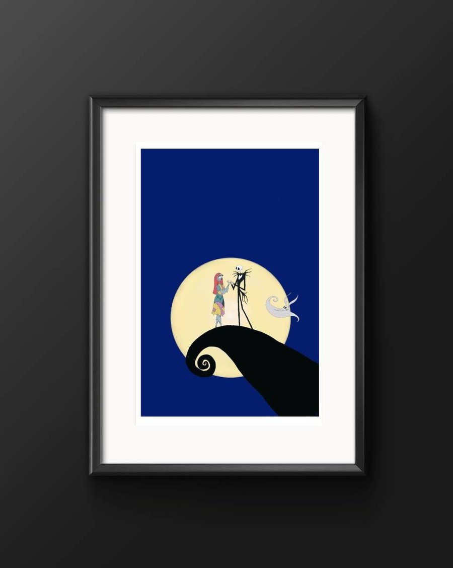 Nightmare before Christmas inspired print, Disney, Tim Burton, halloween