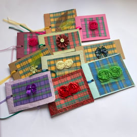 10 colourful tartan handmade gift tags