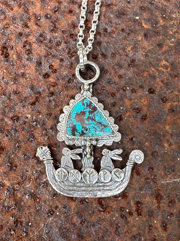 Hare Viking Ship Pendant