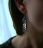 Silver Olive Branch Leaf Earrings, Long Earrings - Image 2