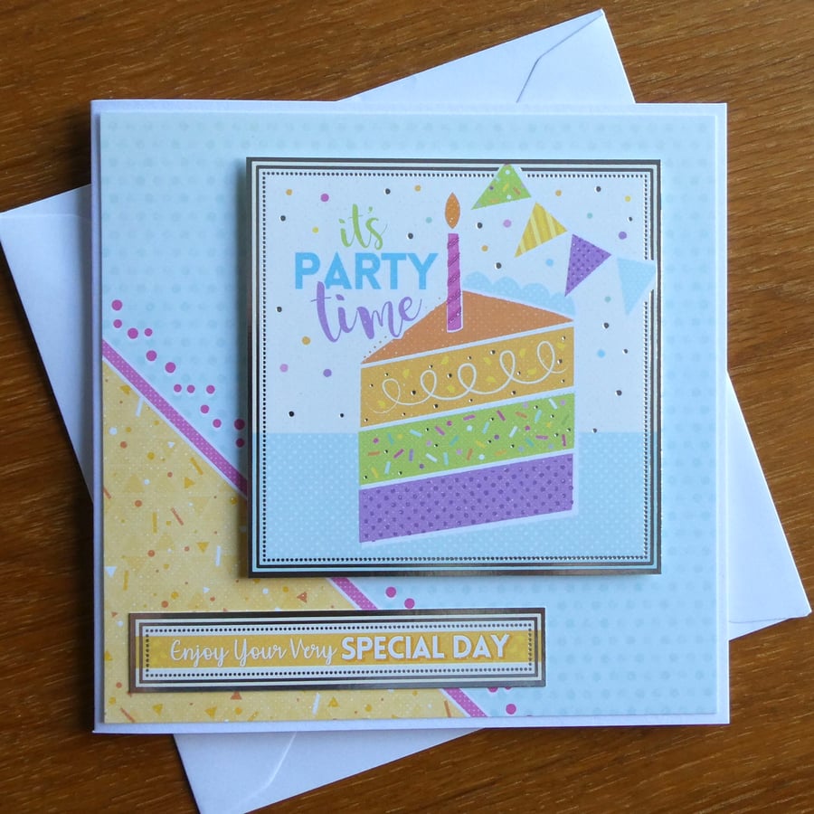 Cake Birthday Card - Enjoy Your Very Special Day