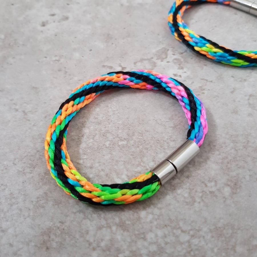 Neon Rainbow Bracelet, Festival Jewellery, 80s Fancy Dress, 80s revival