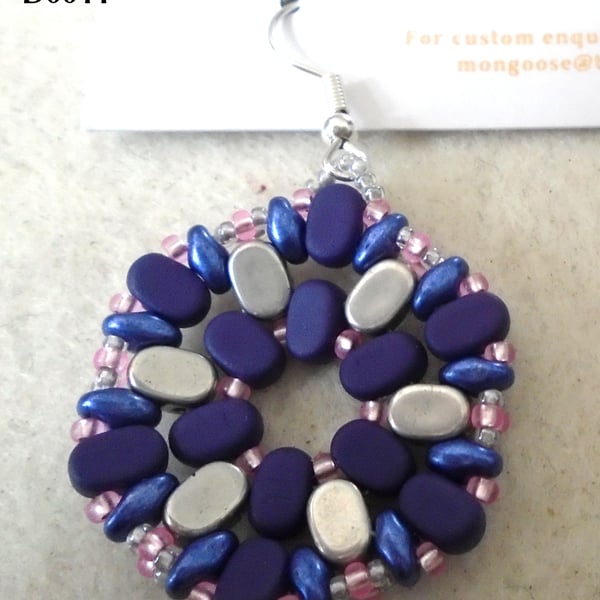 Hexagonal bead earrings (customisable)