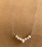 Sterling silver gem & freshwater pearl bar necklaces - Image 4