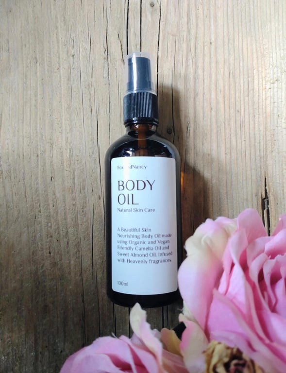 Moisturising Body Oil, 100ml, Dark Orchid Blossom, Vegan Friendly & Cruelty Free