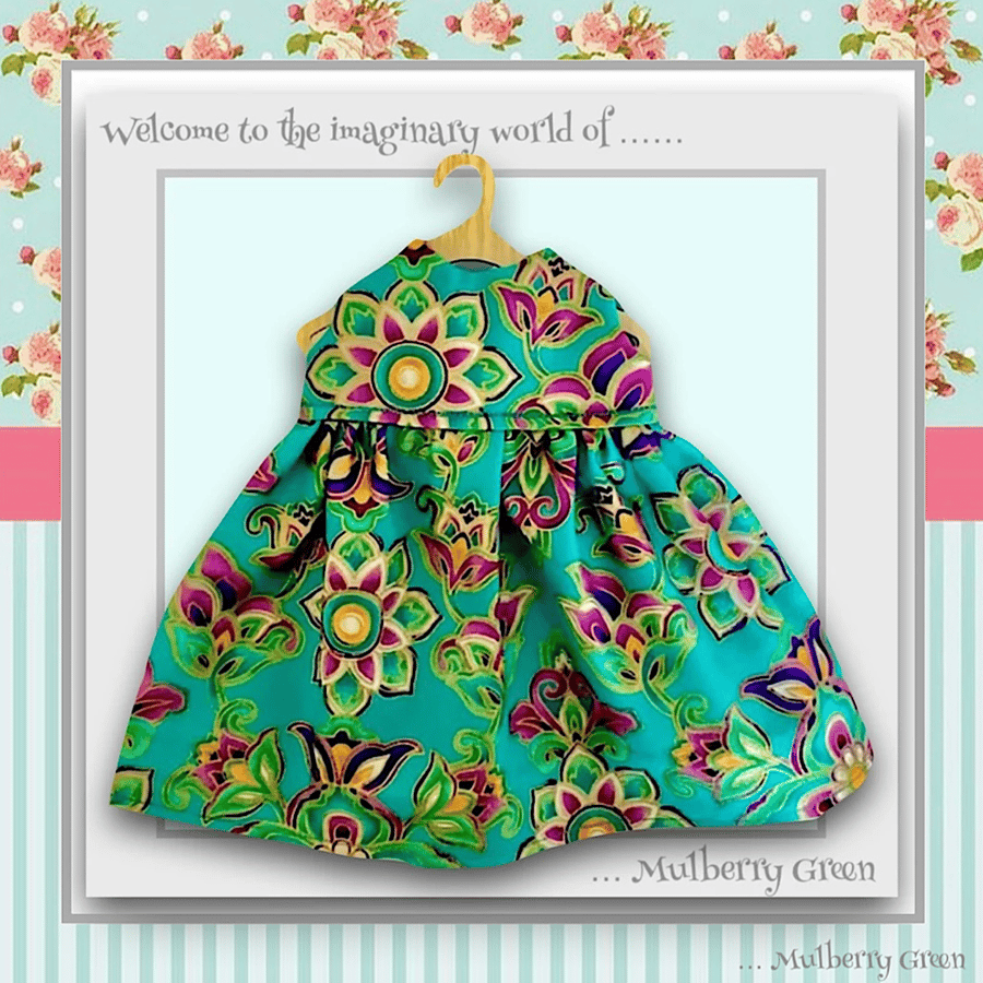 Purple and Turquoise Flowered Dress