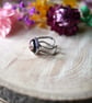 Silver Pink and Yellow Blossom Adjustable Hypoallergenic Ring - Image 2