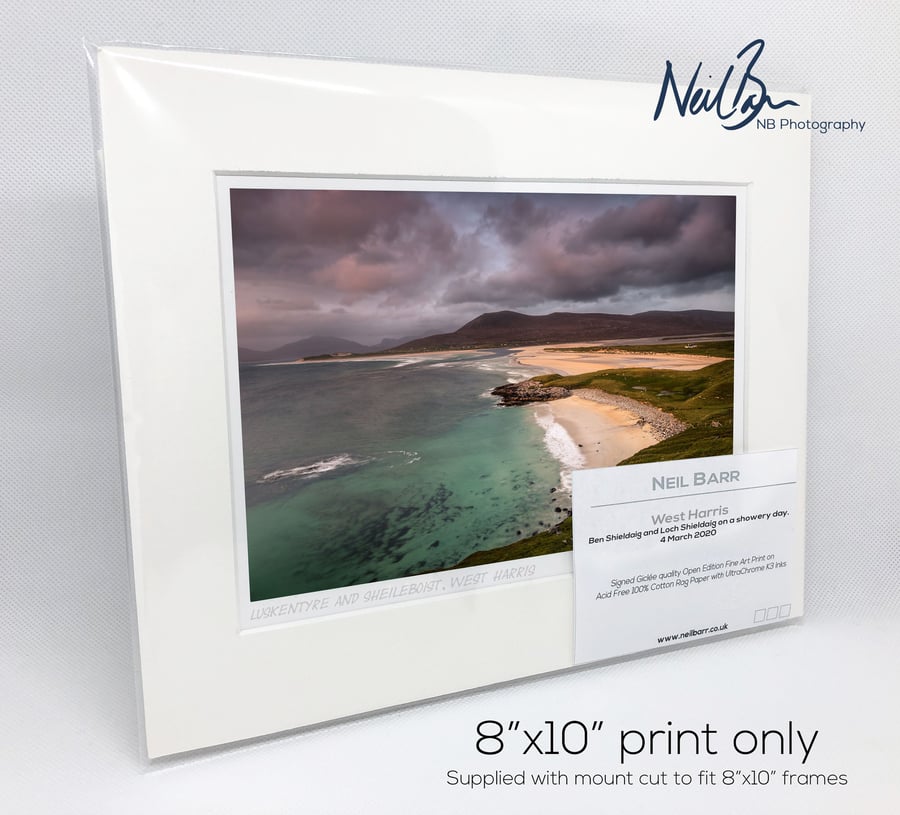 Luskentyre & Sheileboist, W Harris, Outer Hebrides - A5(10" x 8") Unframed Print