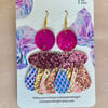 CUSTOMER REQUEST - RESERVED. Bright imitation leather chandelier earrings.