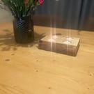 Hand made 4 candle hard wood log tea light holder 