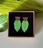 Leaf and Wooden Half Earrings 