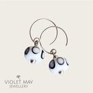 Black and White Patterned Glass Earrings