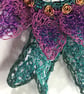 Collectable Commemorative Rosette for Women - Purple, green and white brooch - Image 2