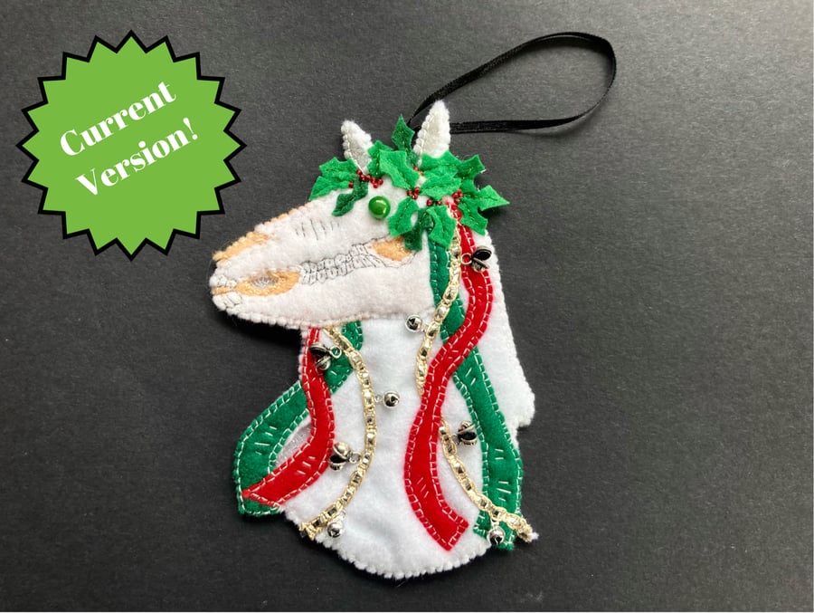 Mari Lwyd - Obby Oss Felt Hanging Decoration - Folklore - Left Facing