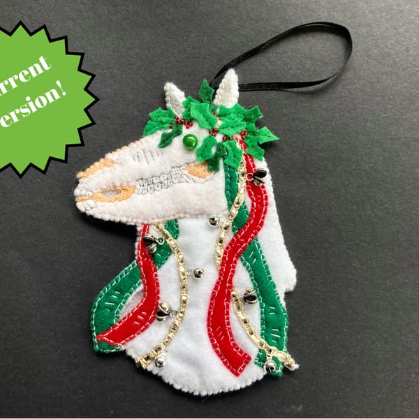 Mari Lwyd - Obby Oss Felt Hanging Decoration - Folklore - Left Facing