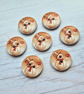 10 x Snowman Printed Wooden Buttons 20mm - Image 1