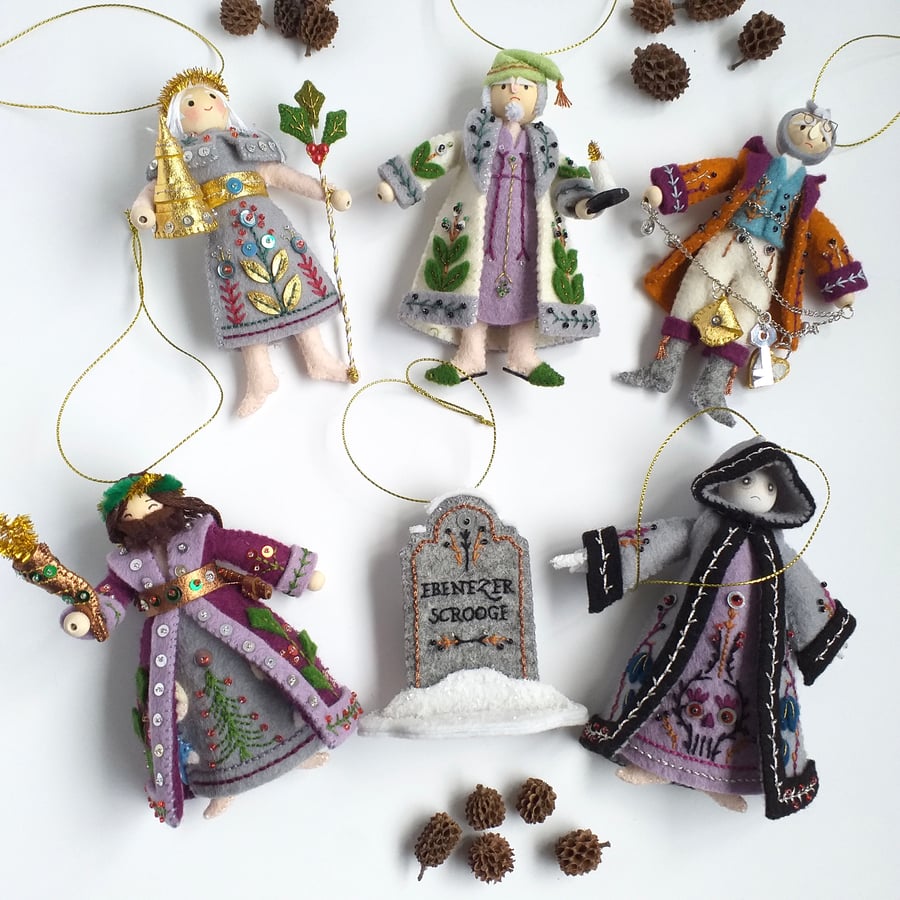 Handmade Mmmcrafts Ebenezer  Ornament Series, Wool Felt Christmas Tree Ornaments