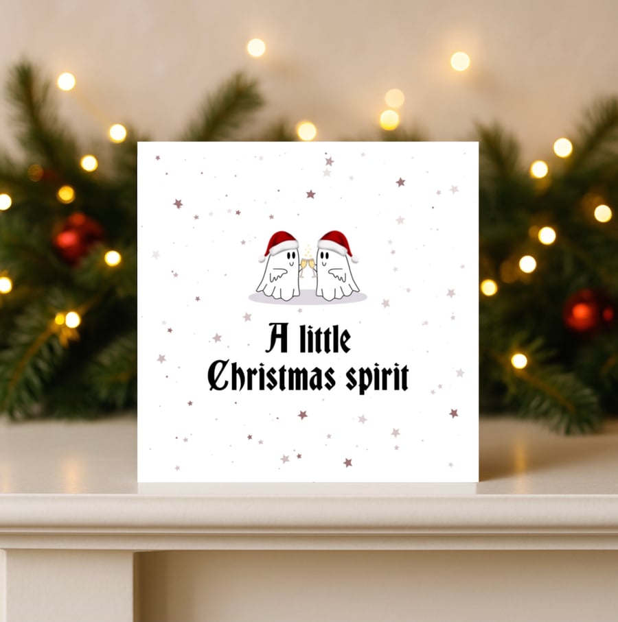 Fun Ghost Christmas Card, Pun Christmas Card, Spooky Christmas Card.