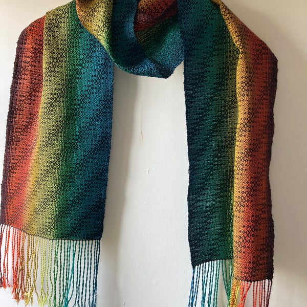 Wye Kingfisher II Merino and Cotton Handwoven Scarf