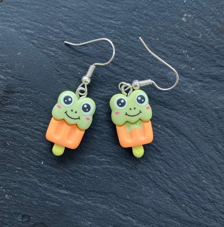 Frog Lollipop Dangly Earrings