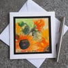 Blank Card. Birthday, Anniversary  Sunflower Card in Autumn Colours