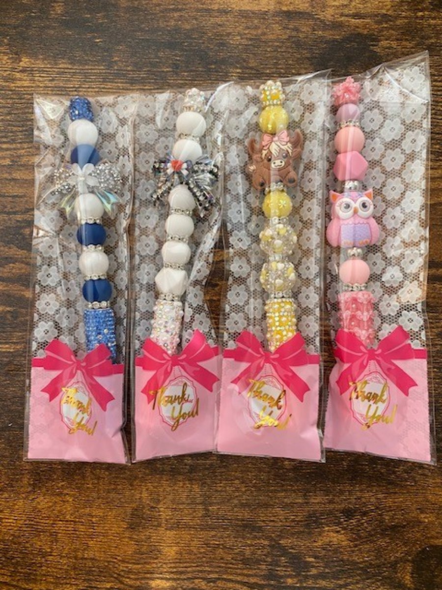 Various Beaded Pens (includes one refill)