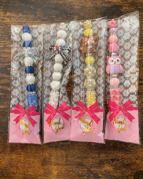 Various Beaded Pens (includes one refill)