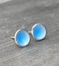 Enamel Studs, light blue studs, round blue studs, gift for her, birthday gift,  - Image 9