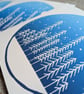Tall Trees Minimalist Snow Handprinted Christmas Card - Image 4