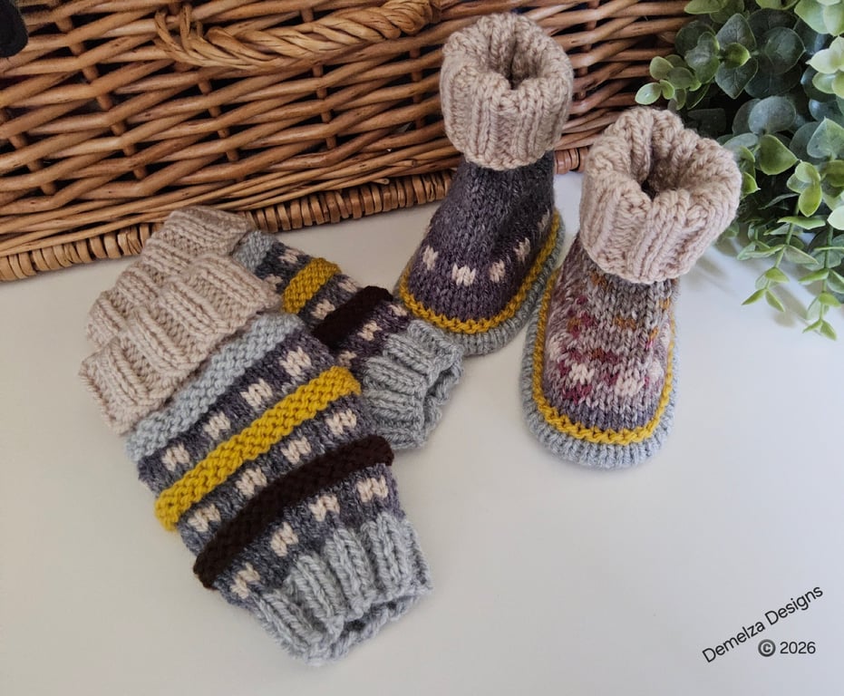Baby Booties and Leg Warmer Set 3-9 months size